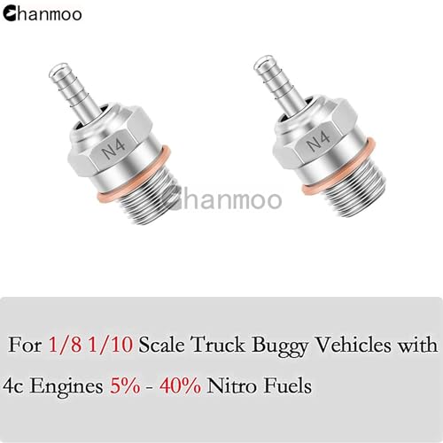 2PCS 70117H Hot Engine Glow Plugs No.3 N3 N4#3#4 Spark Nitro Engine Parts Replace OS for Traxxas Losi HPI Redcat HSP Himoto RC Car Truck Buggy (N4) - size: N4 2PCS