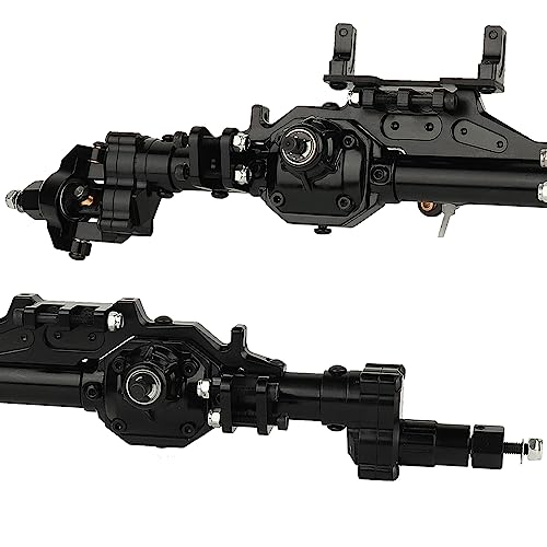 CNC Metal Complete Front Rear Portal Axle for 1/10 RC Crawler Axial Wraith 90018 90048 90053 90018 90020 90045 90056 RR10 AX10 Upgrades Part (Black)