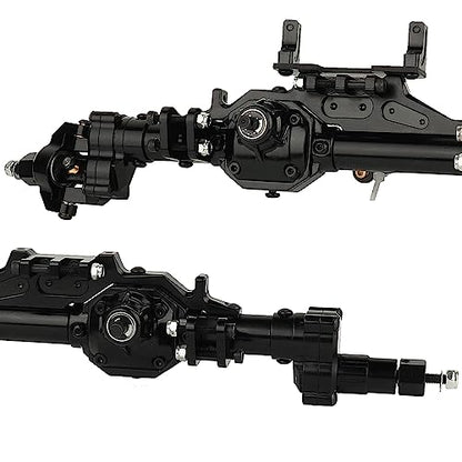 CNC Metal Complete Front Rear Portal Axle for 1/10 RC Crawler Axial Wraith 90018 90048 90053 90018 90020 90045 90056 RR10 AX10 Upgrades Part (Black)