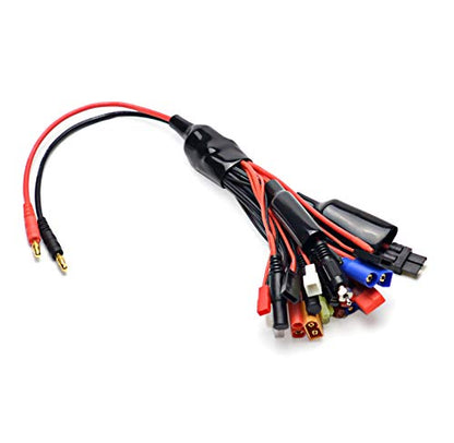 Readytosky 19 in 1 Lipo Battery Charger Adapter Convert Cable | Banana Plug to JST/T-Plug/XT60/EC3/EC5/HXT 4mm, For RC Car Drone