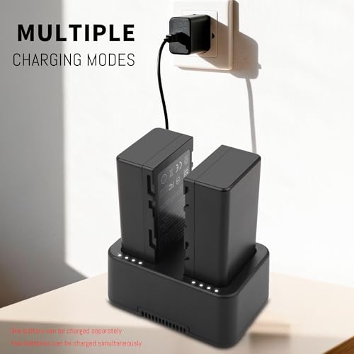 2Pack WB37 RC Battery, Dual USB-C Charger Hub Box Compatible for DJ RC Plus | Remote Monitor Video Transmitter, Video Receiver, CrystalSky, Cendence Remote Controller