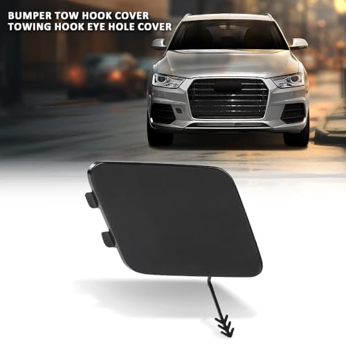 LQI Front Bumper Tow Hook Eye Cover Cap Fit Audi Q3 (Quattro) 2015-2018 | Black 8U0807241AGRU - size: Front | Fit Audi Q3 & Q3 Quattro 2015-2018