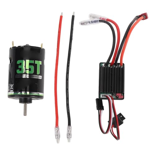 Generic 550 Brushed Motor ESC Set, 30% Longer Armature High Torsion Water with Cooling Fan, for 1/10 RC Crawler Car (4) - color: 4
