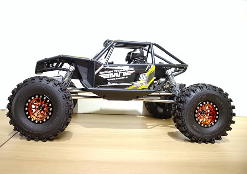 RC 1.9 Beadlock Wheels Negative Offsets 8mm and Tires for 1/10 SCX10 SCX10 SCX10 Pro TRX4 TRX6 Gen7/8 RC Crawler Remote Control Car Upgrades Aluminum 1.9 Wheel Rims (Orange Black) DK - color: Orange Black
