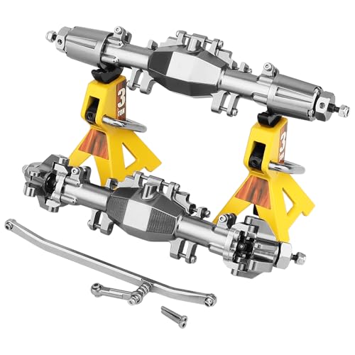 CNC Aluminum Alloy Front Rear Axle Set for LOSI Mini LMT 1/18 Digger Monster Truck Brushed RTR LOS01026 Metal Upgrade Parts (Titanium)