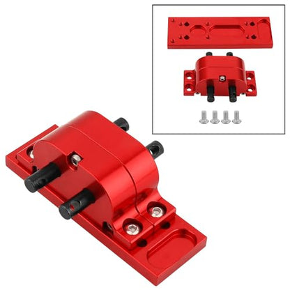 Metal Alloy 1:1 Transfer Case Gearbox Transmission with Mount Plate for Axial SCX10 D90 1/10 RC Crawler 1/14 Tamiya Tractor Truck Upgrade Parts (red) - color: Red