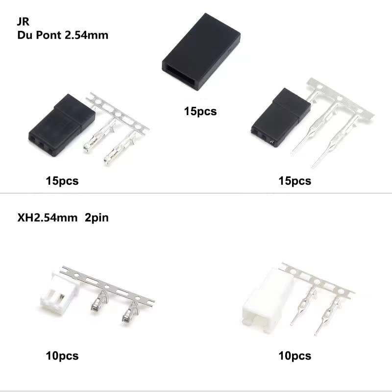 840PCS 2.0mm/2.54mm Pitch Wire-to-Wire Connector Kit, Includes Pin Headers, Crimp Pins for Dupont RC Servo, Arduino, SMT, SATA, EPS, PCIE, Battery Balancer - size: MX2.0 XH2.54 840PCS