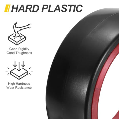 MECCANIXITY 2Pcs 1/10 RC On-Road Car Tyres, RC Drift Tires Hard Plastic Tyre Replacement for Remote Controlled Drifting Vehicles, Black Red - color: Black Red