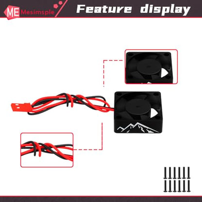 3pcs Alum 30mm RC Motor Heatsink 28000RPM ESC Cooling Fan for RC Car 1/8 1/10 1/12 Scale 540 550 Brushless Motor Upgrade Parts Black