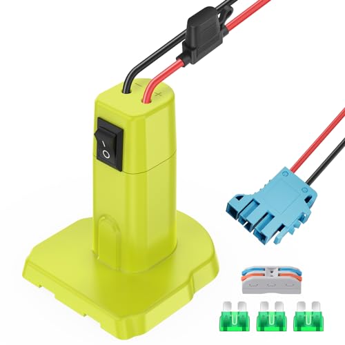 Power Wheels Adapter for Ryobi 18V Battery Adapter Power Wheels Battery Converter Kit with Fuse & Switch and Wire Harness Connector 12AWG Wire for DIY Rc Car Toys and Ride On Truck - size: 1-pack with connector