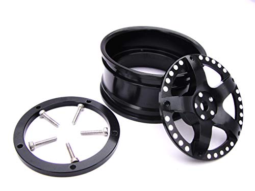 2pcs RC 1/10 Aluminum Alloy Wheel Rims Hex 12mm Adjustable Offset Black Color Fit 1:10 RC On Road Drift Touring Car Tires - color: Black