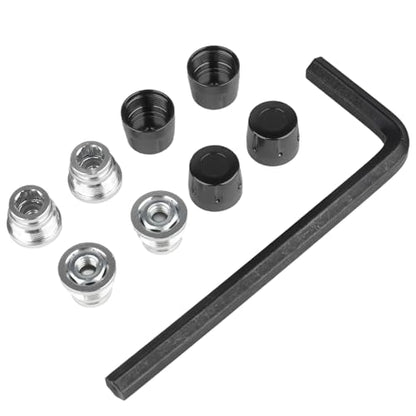 HobbyPark 1.9/2.2 Beadlock Wheel Nuts Locknuts – Aluminum Locking Nuts for 1/10 RC Crawler Car, Fits for TRX4 SCX10 SCX10 II III AXI Capra Redcat Gen8 Gen7 RC4WD & More (Black) - color: Black