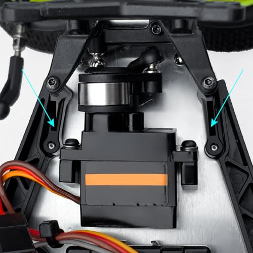 RC Front Chassis Brace Front Bulkhead Support Aluminum Front Brace Set 2Pc Set Black for Losi 1/16 Mini-B 1/18 Mini-T 2.0 RC Crawler Car Buggy Upgrades Parts Accessories