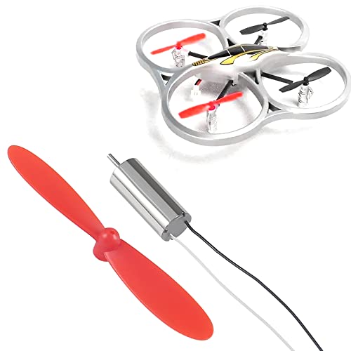 4pcs 8520 Brushed Motors 8.5x20mm Motor 3-5V 0.15A 35000RPM-50000RPM 8520 Motor Hollow Cup Drone Motor + 4pcs CW CCW Propeller Compatible with FPV RC Quadcopter