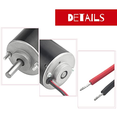WMYCONGCONG DC Motor 12/24V 30W High Speed CW/CCW Permanent Magnet Motor (12V DC 3500RPM) and 37mm Dia Mounting Bracket Holder w/ 6mm Hex Coupling, Random Color(Silver or Black)