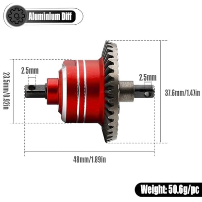 1/10 Front Rear Differential Upgrades Diff for 1/10 Traxxas Slash Rustler Stampede Hoss 4x4 VXL Ford 150，2PCS #45 Steel Differential, Replaced #5381#6882#5379(Red) - color: Black