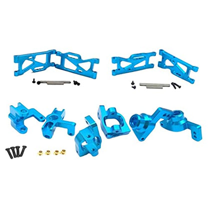 5Pcs 14th RC Car Truck Parts Rear Hub Carriers Set Fits WLtoys 144001 - Upgrade Your Kit with Weight & Aluminum Construction - Perfect for DIY Enthusiasts and - Blue, Red - color: Blue