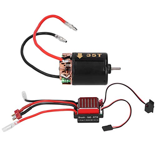 VGEBY 540 Brushed Motor, High Torque RC Car Motor with 360A ESC for 1/10 Scale Model (55T) T-Plug Compatible