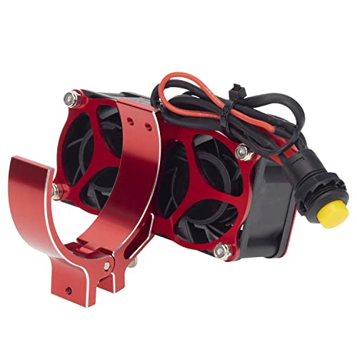 DKKY RC Motor Cooling Fan Heatsink 20000 RPM 54-58mm Ajustable Mount for ARRMA Axial 1/5 1/6 1/7 RC Models with 1717 5687 56113 2028 Motor (Red) - color: Red