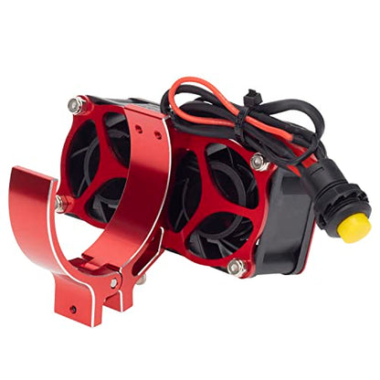 DKKY RC Motor Cooling Fan Heatsink 20000 RPM 54-58mm Ajustable Mount for ARRMA Axial 1/5 1/6 1/7 RC Models with 1717 5687 56113 2028 Motor (Red) - color: Red