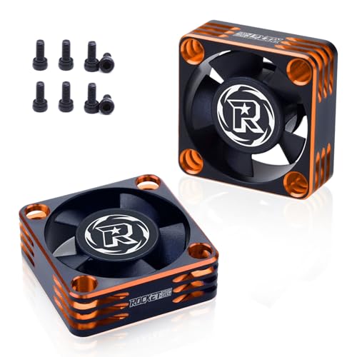 2Pack RC Motor Cooling Fan 30mm 28000RPM Fits 540 550 Brushless Motor ESC Cooling Fans for 1/8 1/10 1/12 RC Truck Car (Black Orange) - style: 2pack 30mm Black Orange