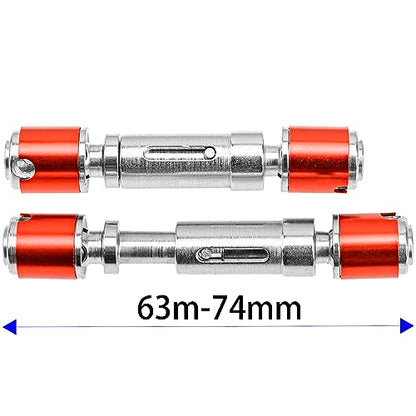 2Pcs Vgoohobby Metal Drive Shaft Transmission Axle Compatible with Axial SCX10 D90 90028 Tamiya CC01 1/10 RC Crawler Car (63mm-74mm)