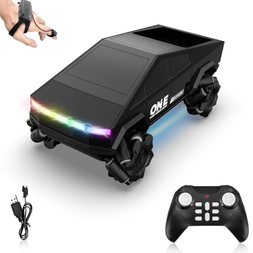 Gesture Sensing RC Stunt Car Toys for 6-12 Years Old Boys Girls, 1/28 Scale 4WD RC Drift Car, 2.4Ghz RC Cars, Seven Light Modes Hand Controlled 360°Rotating Cool Birthday Gifts for Kids - color: Black