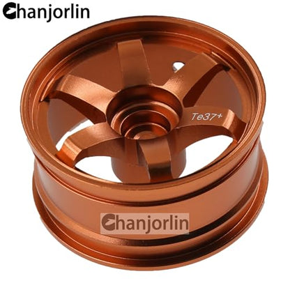 1/10 RC On Road Drift Wheels Rims Hex 12mm Alloy Aluminum Rally Racing Hubs for 1:10 Scale Touring Street Car Tires Tyres Tamiya TT01 TT02 A959 PTG2 HPI KYOSHO HSP XV02 XV01 4PCS (Gold) - color: Gold