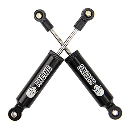 4Pcs Shock Absorber Damper Internal Spring 90mm Aluminum Alloy Shocks Compatible with Axial SCX10 90046 HSP HPI Traxxas TRX4 Redcat 1/10 RC Crawler Car (Black) - color: Black