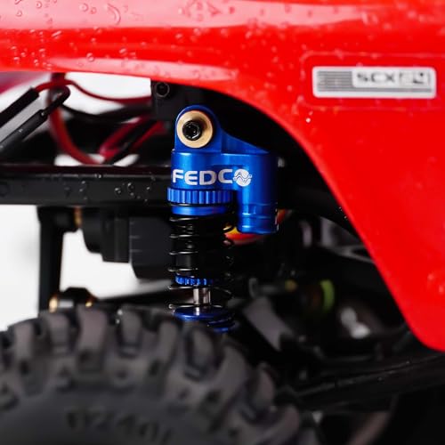 SCX24 Shocks 32MM Oil-Filled Shocks For Axial SCX24 Upgrades | CNC Aluminum Threaded Shock Absorber For 1/24 RC Crawlers - color: Blue