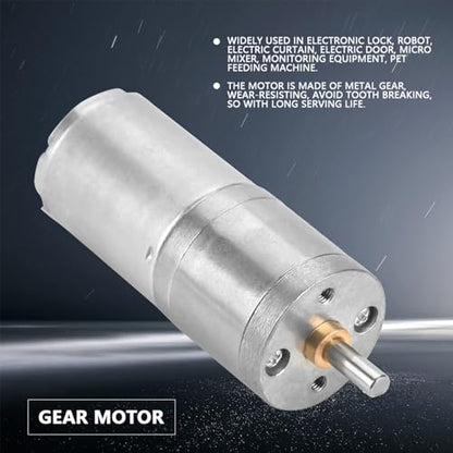12V Mini DC Motor, 300RPM Micro Electric Gear Motor Metal Reversible High Torque Speed Reduction Shaft 25mm for PCB DIY RC Car Robot Model Drive Electric Drill Gear Box(300RPM) - size: 300RPM