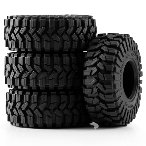 4PCS 1.3" Beadlock Tires with Foam Insert for 1/24 Axial SCX24 AX24 1/18 TRX4M RC Crawler Truck Car Upgrade Parts (D Style) - color: #D Style