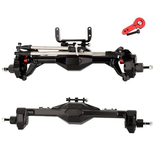 1/10 CNC Aluminum Alloy Integrated Front & Rear Portal Axle for SCX10 II Element Enduro GEN8 RGT EX86100 90046 90047 RC Crawler Upgrade Part (Black)