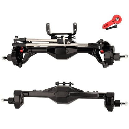 1/10 CNC Aluminum Alloy Integrated Front & Rear Portal Axle for SCX10 II Element Enduro GEN8 RGT EX86100 90046 90047 RC Crawler Upgrade Part (Black)
