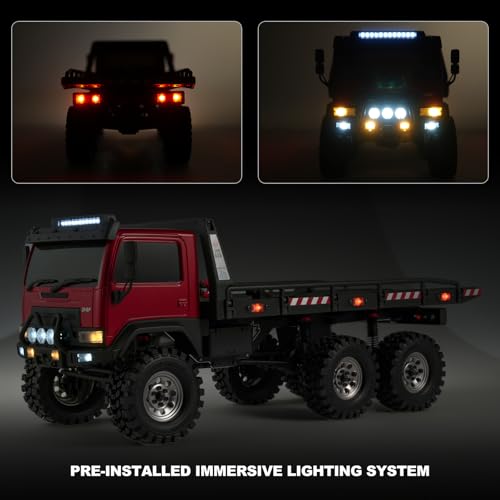 FairRC 1/18 RC Crawler CR18P Arktos 6x6 RC Crawler, High Performance RC Rock Crawler with Flatbed & Portal Axles, Hobby Grade RC Truck Crawler, Remote Control RC Car for Adult RTR (Black)