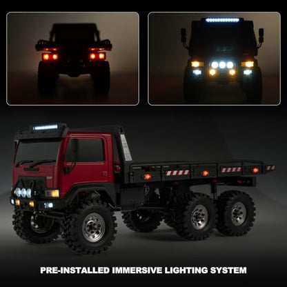 FairRC 1/18 RC Crawler CR18P Arktos 6x6 RC Crawler, High Performance RC Rock Crawler with Flatbed & Portal Axles, Hobby Grade RC Truck Crawler, Remote Control RC Car for Adult RTR (Black)
