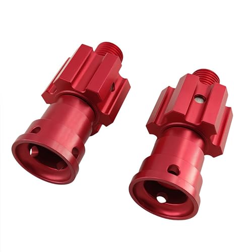 10mm Aluminum Widened Wheel Hex Nut & Axle Set for 1/5 X-MAXX 8S (Red) | 77086-4,7768 7756,Upgrade Parts,High Strength,CNC Machined,Precision Fit,Wear Resistant,Heavy Duty - color: Red