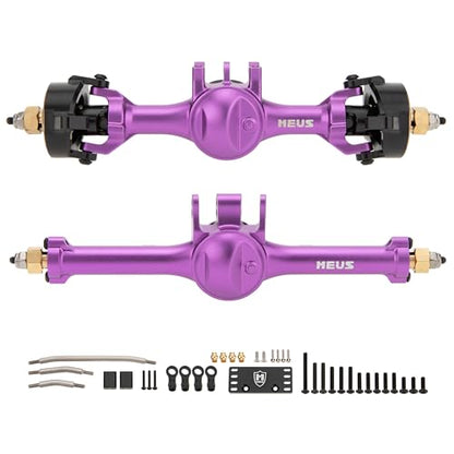 MEUS RACING 5mm ISO V2 TRX4M Axles with Adjustable Servo Mount for TRAXXAS 1/18 TRX4M RC Crawler (Purple) - color: Purple