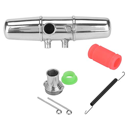 18001P Upgrade Aluminum Alloy Dual Exhaust Link Pipe for HPI Savage 4.6/5.9 1/8 RC Car, High Temperature Lightweight Exhaust Accessory