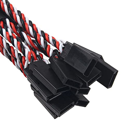 6Pack ShareGoo JR Twisted Servo Lead Extension JR 1 Male to 2 Female Y Cables Y Harness Servo Extension Cable Lead for RC Cars Trucks Airplanes Servo Receiver Connection