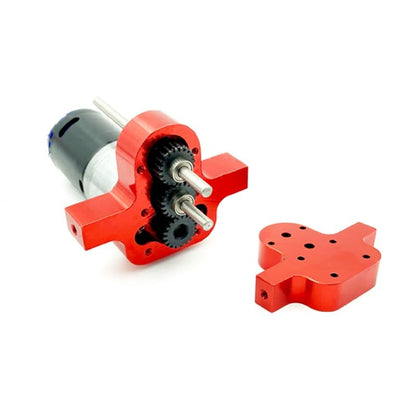 Metal 370 Motor Gearbox Gear Box with Drive Shaft for WPL C14 C24 B24 B36 MN D90 D99 MN99S RC Car Upgrades Parts Accessories(Silver) - color: Silver