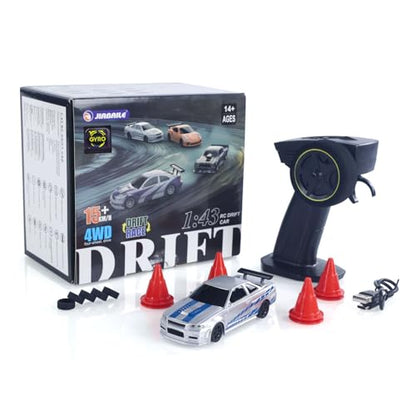 TOUCAN RC HOBBY 1/43 RC Drift Car 4WD High Speed Racing Vehicles 4304A 2.4GHz RTR Mini Car Model Radio Battery Lights Gyroscope for Ages 14+ - color: 4304agyro