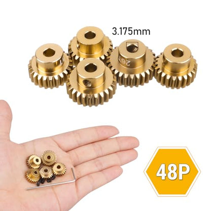 48P Pinion Gear Set Alloy 22T 23T 24T 25T 26T 3.175mm Shaft Hole for Traxxas Axial Arrma HPI Kyosho Losi 1/10 RC Car Truck Buggy