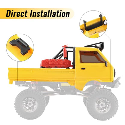 KT24 1/24 Kei Truck Hard Body Shell Kit for 133mm Wheelbase SCX24,YE | Plug-and-Play Lighting, For SCX24 C10/Bronco/Wrangler/Base Camp/4Runner - color: Yellow