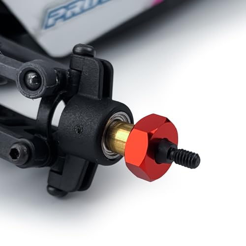 4Pcs Aluminum Wheel Hex Hubs Adapter RC Hex Combiner, Red | Upgrade Parts, For Losi 1/24 Micro-B 2WD, RC Car Buggy - color: Red