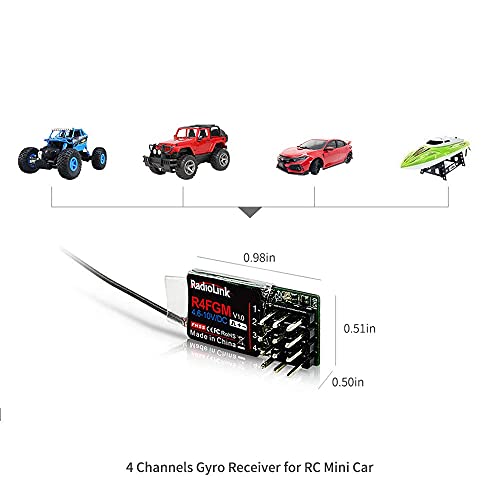 Radiolink R7FG&R4FGM Receiver with Gyro Long Range Control for RC Cars RC Boats for Radiolink RC6GS V3/RC6GS V2/RC4GS V3/RC4GS V2 Controller
