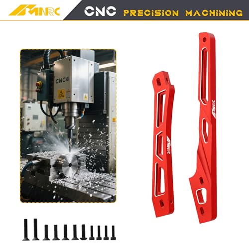 Alloy Center Differential Diff Mount & Front Rear Chassis Brace for Arrma 1/8 Kraton 6S 4X4 RTR V6 Series Upgrade Part Red - color: Red