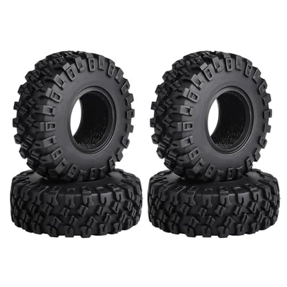 Hobbypark Soft Rubber SCX24 Tires 1.0 Rock Crawler for 1/18 TRX4M Axial SCX24 Gladiator Bronco C10 JLU Deadbolt B17 Betty 1/18 1/24 RC Crawler Car, 4PCS (52x20mm) - style: Type B