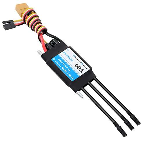 DH 60A 2-6S Waterproof Brushless ESC Electronic Speed Controller with 5V/6V 8A BEC and XT60 3.5mm Banana Head Connector for Model Ship RC Boat - size: 60A