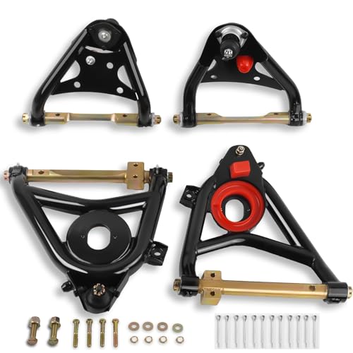 XKV Front Upper & Lower Suspension Control Arms | Compatible with 1958-1964 Chevy Impala Bel Air Biscayne,1958-1961 Chevy Brookwood,2-4" Lift Kit Adjustable,With Ball Joint - size: 58-64 Chevy Impala Bel Air Biscayne